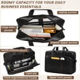 thumbnail image 4 of IGOLUMON Messenger Bag for Men 16 Inch Laptop Bag Leather Briefcase Vintage Crossbody Shoulder Office Computer Bag Retro College Satchel Bag for Work, Business, Black, 4 of 7