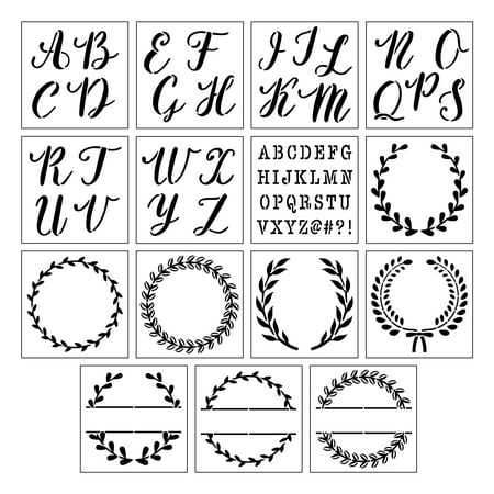 UPC: 0195158803389 | Alphabet Monogram Stencils by Craft Smart®  12  x 12