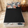 thumbnail image 4 of Erosebridal Traditional Blossom Zipper Twin Comforter Sets with Fitted Sheet and 2 Pillowcases, Garden Floral Zipper Bedding Set, Black Reversible, Peach Charcoal, Black Reversible, 4 of 7