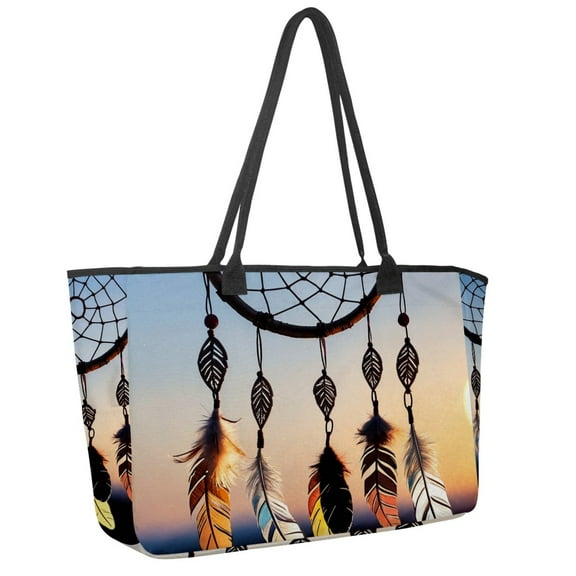 Big Shoulder Handbags for Women,Dream Catcher Large Casual Tote Bags for Work Travel Commuter Shopping Trendy Handbag
