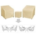 thumbnail image 2 of Baner Garden Patio Furniture Covers,Outdoor Furniture Cover Waterproof,Patio Furniture Set Covers for 3 Piece Outdoor Bistro,Patio Sofa Covers Set for 2 Chairs and Coffee Table,Beige C99, 2 of 3