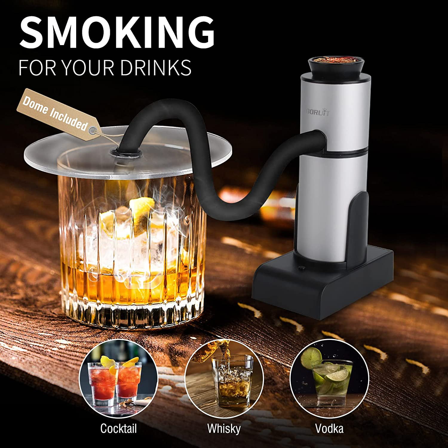 Cocktail & Food Smoker 2-in-1 Kit - Drink Smoker with Wood Chips & Accessories, Smoke Infuser | Smoking Gun for Meat, Drinks, BBQ, Cheese, Veggies 