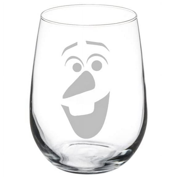 Wine Glass Goblet Snowman Face Christmas (17 oz Stemless)