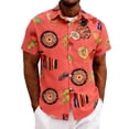 thumbnail image 3 of oelaio Mexico Shirt for Men Funny Hawaiian Beach Shirts Button Down Short Sleeve Casual Aloha Shirt Red S, 3 of 8