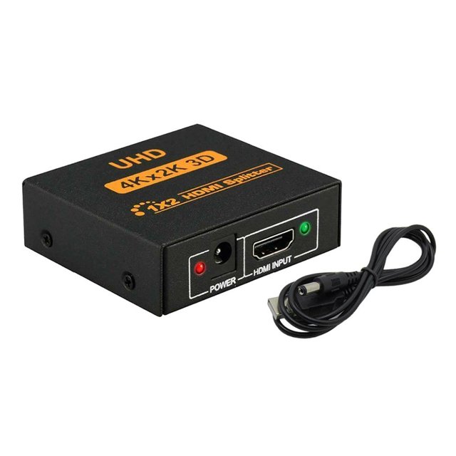 4K @ 30HZ 1080P 3D 1 en 2 de 4K, HDCP 1 × 2 Splitter amplificador interruptor de vídeo de conmutador para 3D HDTV virgen + Sunnimix Splitter HDMI 1 en 2 fuera