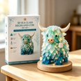 thumbnail image 4 of Clearance DIY Sea Glass Art for Adults, Lighted Christmas Seaglass Figurine, Christmas Glass Mosaic Decorations for Desktop Shelf, Highland Cow, 4 of 5