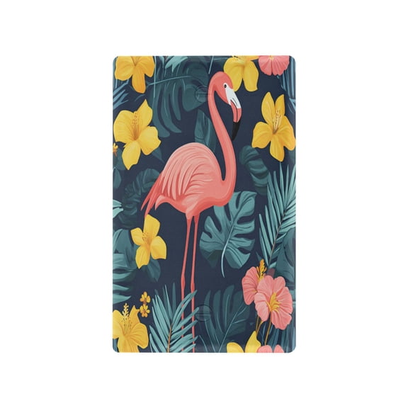Yayeee Blank Wall Plate Cover 1-Gang 4.5"x2.7" Home Unused Decorative Outlet, Pink Floral Flamingo