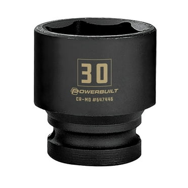 Powerbuilt 1/2 Inch Drive x 30 MM 6 Point Impact Socket - 647446
