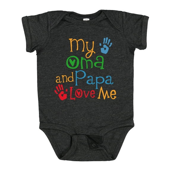 Inktastic My Oma and Papa Love Me Boys or Girls Baby Bodysuit