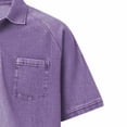 thumbnail image 6 of GUZOM Mens Soft Washed Polo Shirt, Relaxed Fit Stretch Short Sleeve, Casual Shirt with Chest Pocket for Men, Big and Tall Sizes S-5XL, Purple,Size 3XL, 6 of 6