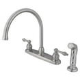 thumbnail image 1 of Kingston Brass Kb728Alsp Goose Neck Kitchen Faucet With Side Sprayer - Satin Nickel Finish, 1 of 4