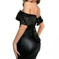 thumbnail image 6 of ManxiVoo Women's Strapless Bustier Top Corset Style with Butterfly Sleeve Elegant Retro Design for Special Occasions L Size Black, 6 of 9