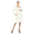 thumbnail image 3 of White Mark Women's Maternity Cross Neckline Swing Dress, 3 of 8