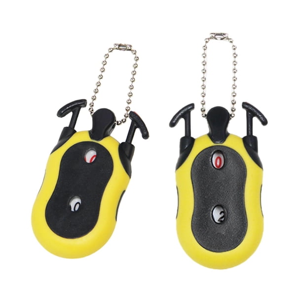 Contador de puntuación de golf, pequeño, contador de golpes, accesorio sencillo, marcador de hasta 9 golpes, 2 piezas Amarillo