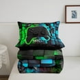 thumbnail image 5 of Erosebridal Teen Gamepads Bedding Sets Full with Comforter,Blue Green Duvet Insert,Geometric Buffalo Comforter Sets Full Size,Breathable Gradient Bedroom Decorative,Reversible,3pcs, 5 of 8