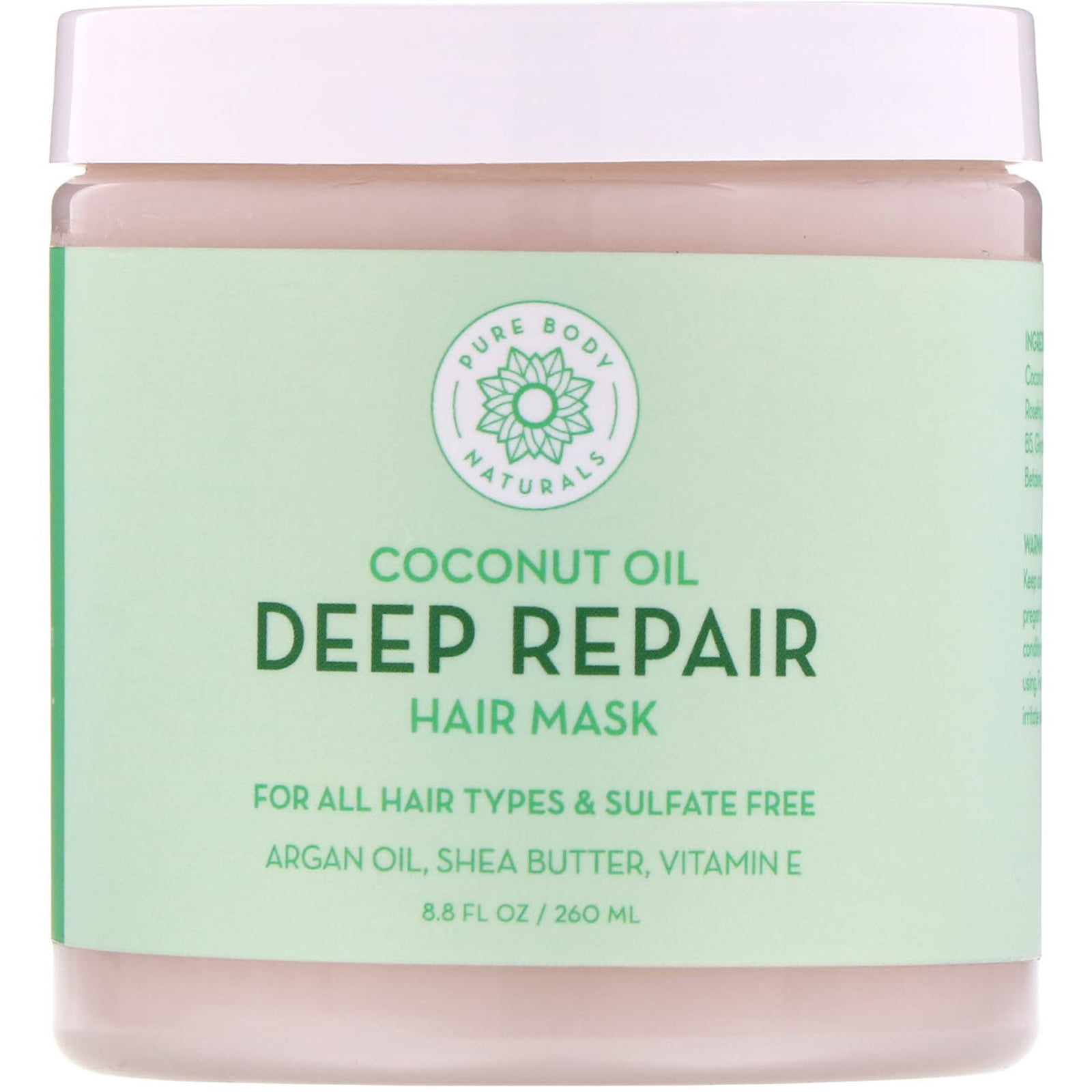 Pure Body Naturals, Coconut Oil, Deep Repair Hair Mask, 8.8 fl oz (260