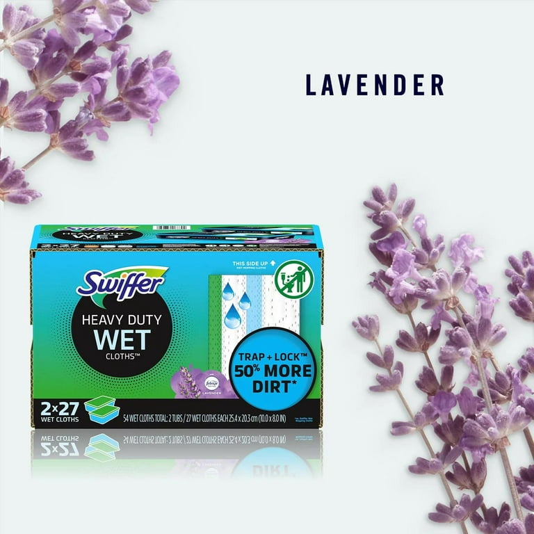 Swiffer Sweeper Heavy Duty Wet Cloths, Lavender, 54-count