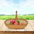 thumbnail image 3 of HSHDLDF Rattan Flower Basket Handmade Wicker Basket with Handle Wicker Picnic Basket Woven Fruits Vegetable Storage Basket Storage Basket for Home Wedding Decor (3), 3 of 5