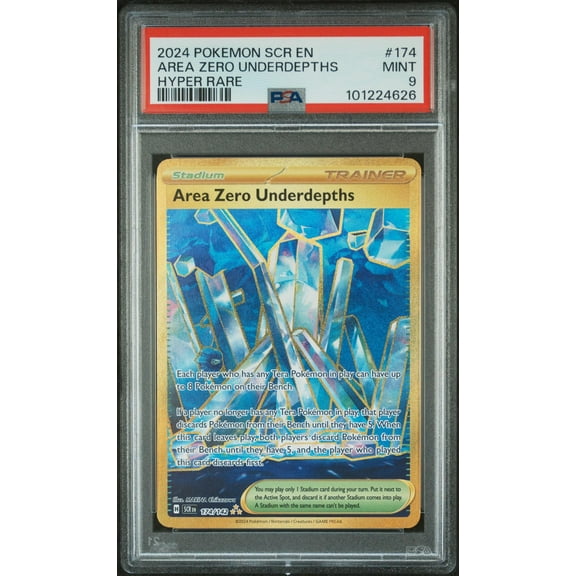 2024 Pokemon Scarlet and Violet Stellar Crown Hyper Rare Area Zero Underdepths #174 PSA 9