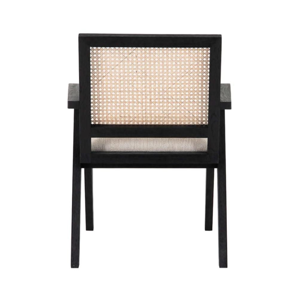 Rotterdan Dining Chair With Wood Frame and Natural Rattan SET OF 2