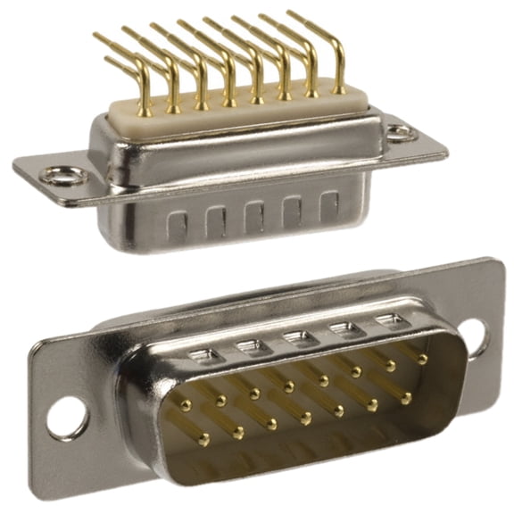 Pack of 2 173-E15-113R001 Connector 15 Position D-Sub Plug, Male Pins :RoHS