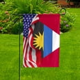 thumbnail image 4 of American Flag Waving Show Antigua And Barbuda Flag Antiguan And Barbud American Friendship Proud Root Garden Flag, Double-Sided Decorative Outdoor Flag, Polyester Yard Flag 12 x 18 in, 4 of 5
