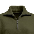 thumbnail image 6 of ClodeEU Women's Fall Winter Half Zip Turn Down Collar Sweater,Long Sleeve Knitted Pullover Top Army Green,Womens Plus L, 6 of 8