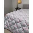thumbnail image 2 of Cherry Blossom Down Alternative Comforter, Pink Flowers on White Background Girls Simple Design, Microfiber Quilt for All Season, 5 Sizes, Pale Pink White, by Ambesonne, 2 of 3