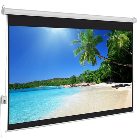 - Best Choice Products 100in Ultra HD 1:3 Gain Indoor Electric Automatic Remote Control Widescreen Wall Mounted Projector Screen for Home, Cinema, TV, Theater, Office w/ 4:3 Aspect Ratio Display - White