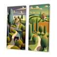 thumbnail image 3 of Designart "Rustic Mountains Abstract Landscape IV" Abstract Landscape Wall Art Set Of 2 - Modern Green Gallery Wall Set For Home Decor, 3 of 6