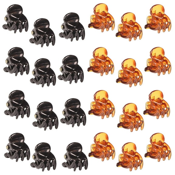 OUNONA Hair Fasteners for Women Mini Clips Plastic Hair Styling 24pcs