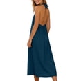 thumbnail image 6 of Uootdi Maxi Dresses for Women Halter Neck Sleeveless Button Detail Dresses Loose Flowy Casual Long Dresses Gift, 6 of 8