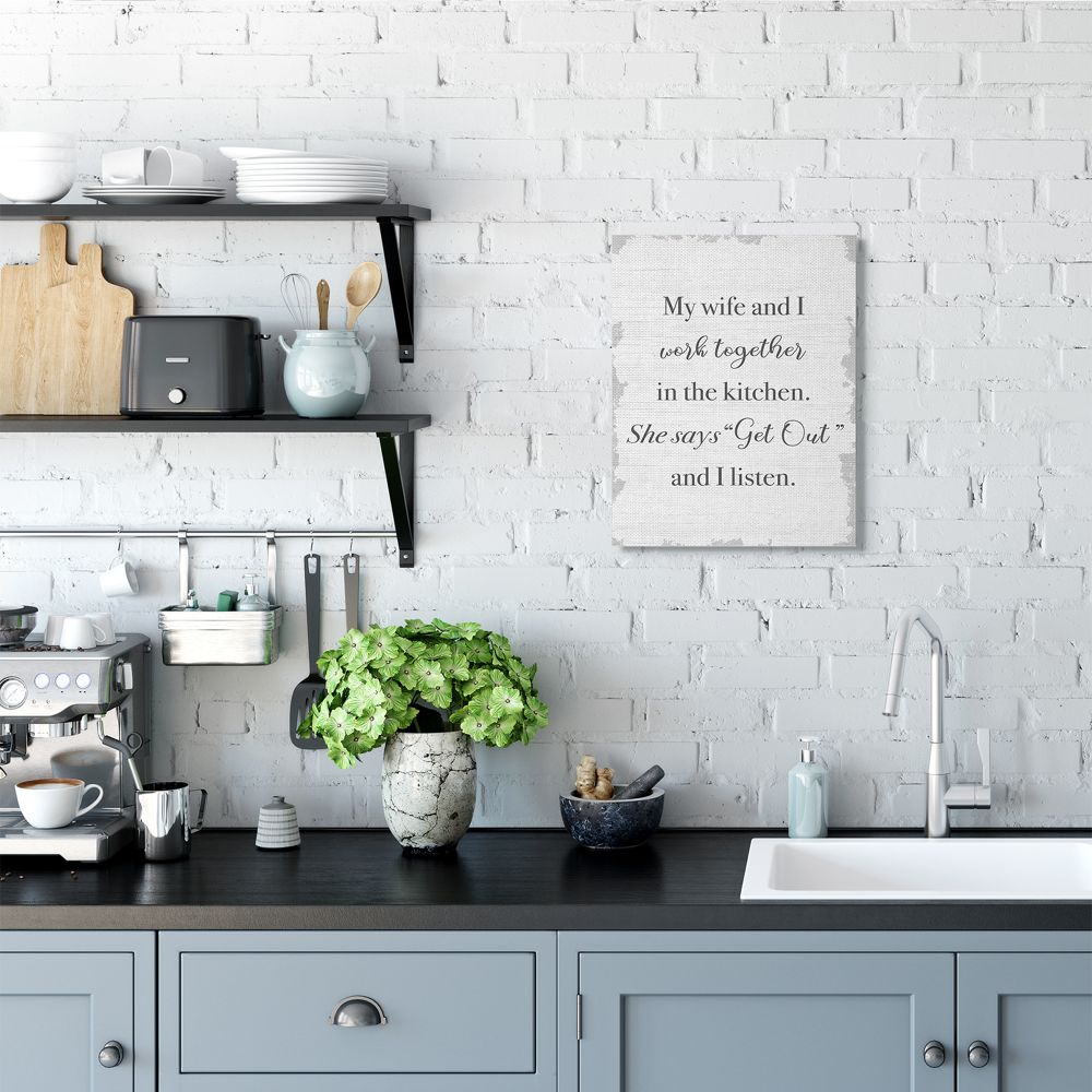 Stupell Industries We Work Together In the Kitchen Funny Couple Phrase Designed by Daphne Polselli
