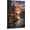 Frame-style, variant on Vibrant Sunset Log Cabin Canvas Wall Art River Forest Landscape Painting Rustic Home Decor Cozy Woodland Art Prints for Living Room Bedroom