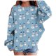 thumbnail image 2 of Blusas y camisas de manga larga con cuello redondo para niños Estampados navideños de manga larga Casual Suelto Forro polar para mayor calidez Sudadera con capucha de manga larga con cuello redondo pa, 2 of 5