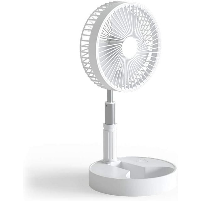 Portable Oscillating Standing Fan with Remote Controller Foldable Desk Fan, 7200mah Rechargeable & USB Quiet