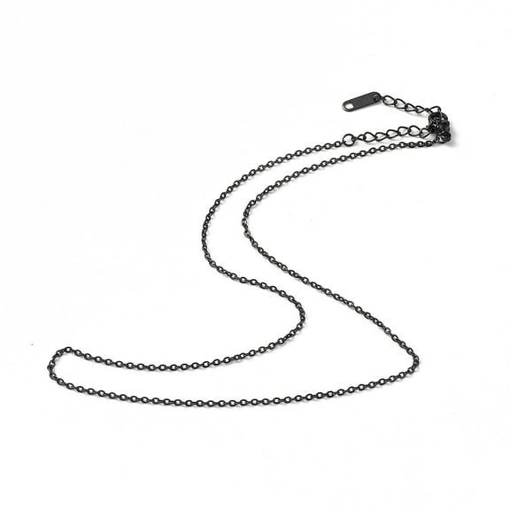 10pcs 304 Stainless Steel Cable Chain Necklace for Men Women Gunmetal 15.75 inch(40cm)
