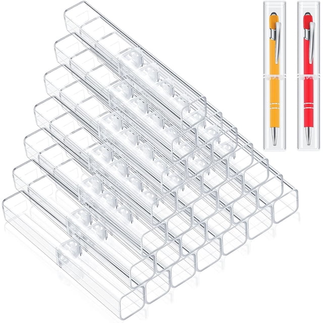 Cajas de Regalo para Bolígrafos, Estuches Acrílicos para Bolígrafos Almacenamiento de Bolígrafos de Plástico Caja de Lápices Contenedor de Pluma Transparente para Oficina (40 Piezas)