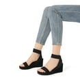 thumbnail image 2 of DREAM PAIRS Women's Elastica Ankle Strap Open Toe Platform Wedge Sandals, 2 of 5