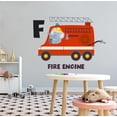 thumbnail image 2 of DAYCARE - Vinyl Child Care Kindergarten Educational Art Decoration Sticker Letter F Alphabet Fire Engine Truck Elephant Animal Design Adhesive Wall Decal 20" x 14", 2 of 3