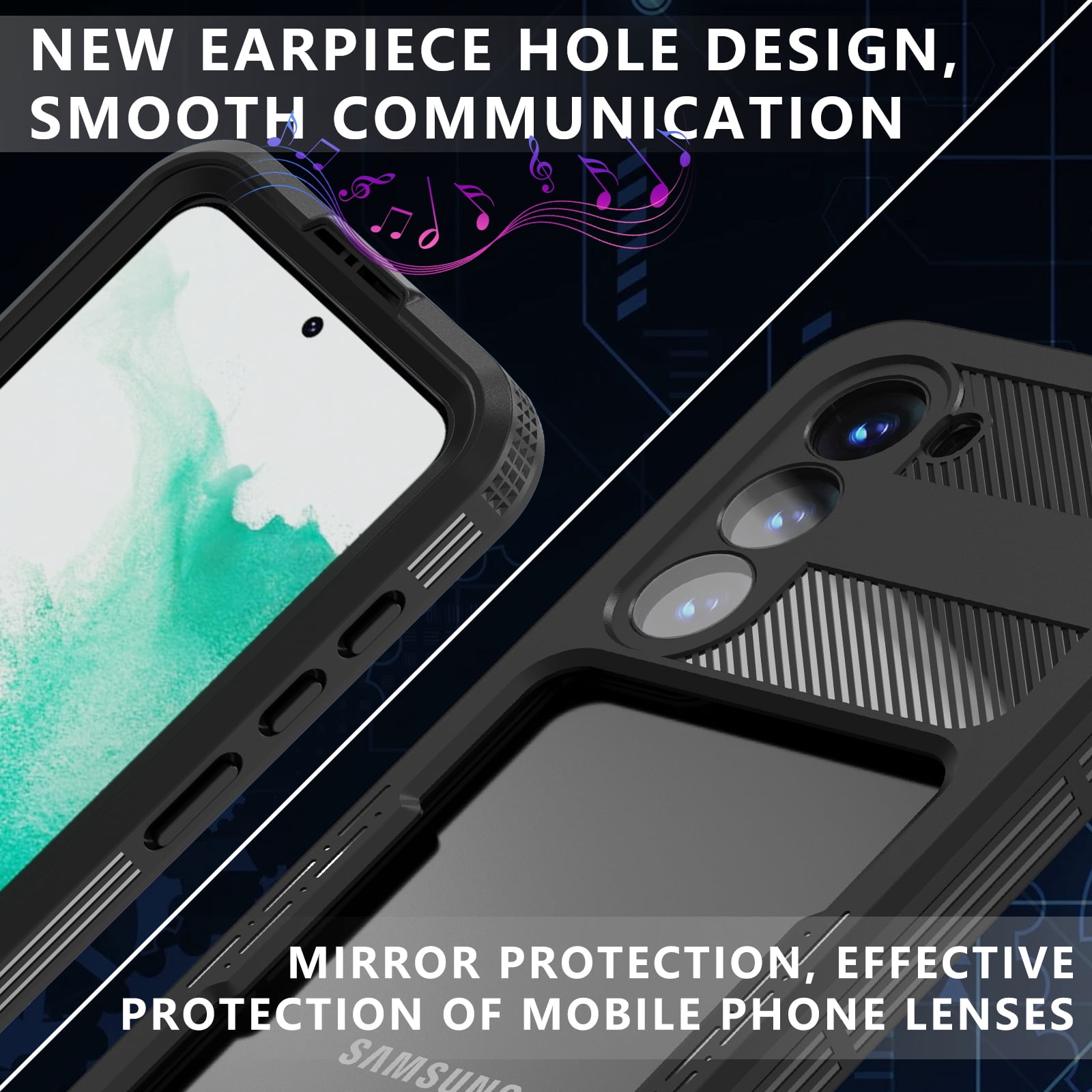 Designed for Samsung Galaxy S23 Case,Waterproof Case with Built-in Screen Protector Shockproof Dustproof Heavy Duty Full Body Protective Case for Samsung Galaxy S23 5G 6.1", Black