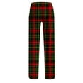 thumbnail image 6 of Aboser Christmas Pajama Pants Womens Red and Green Holiday Pants Plus Size Long Pants Soft Cozy Straight Leg Sleepwear Loose Elastic Waist Lounge Buttoms with Pockets, 6 of 7