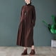 thumbnail image 1 of Vestido de cuello alto medio suelto de punto de talla grande artístico de otoño e invierno para mujeres gorditas, 1 of 5