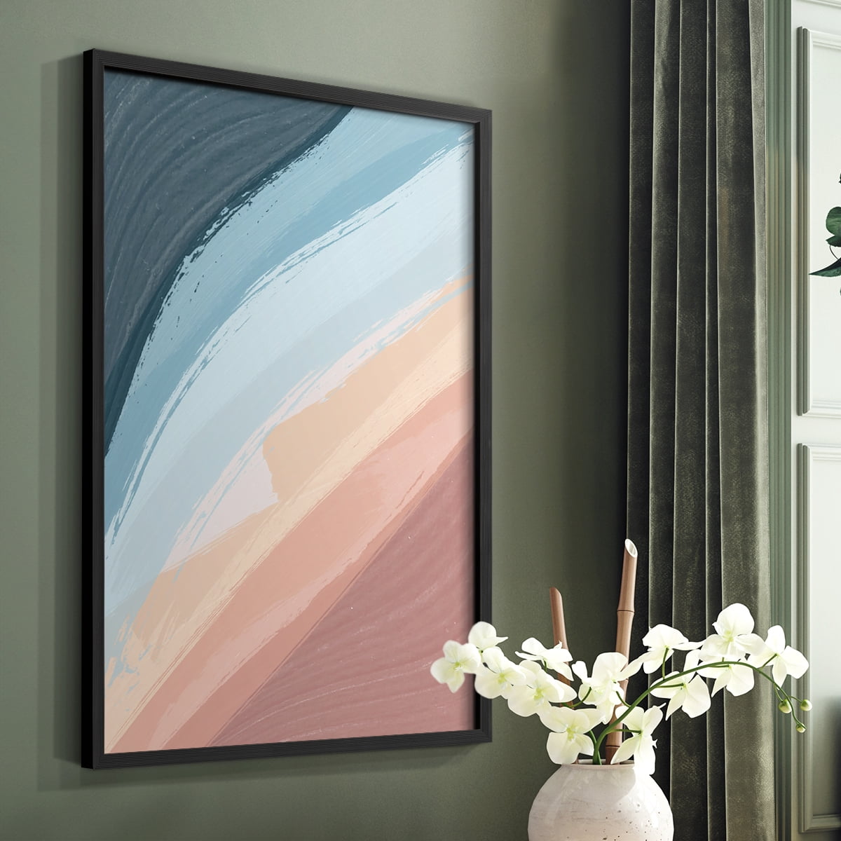 Waters Rolling Framed Print in Black Solid Wood 22 x 28 Framed Print