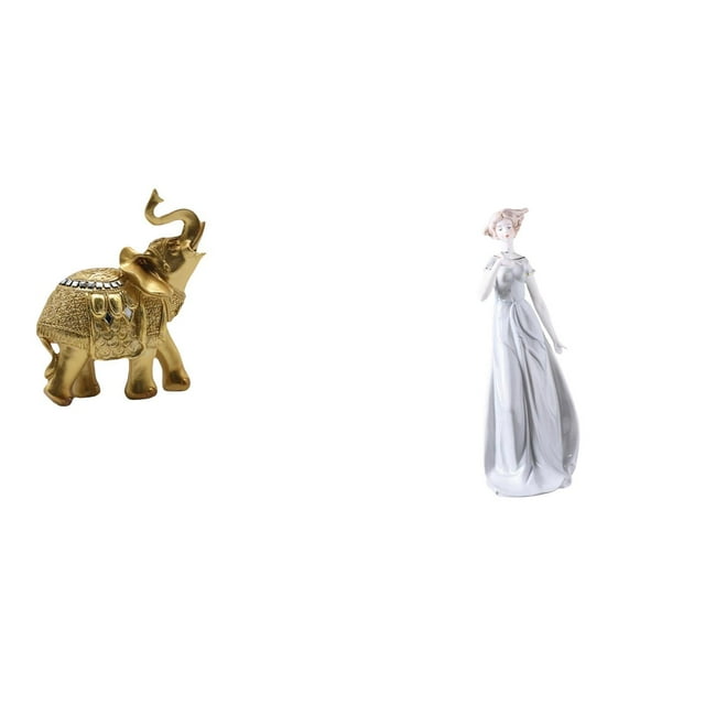 Escultura De Elefante De Resina Y Figura De Dama De Porcelana, Adorno De Arte Nórdico Moderno Para Dormitorio, Estante, Escritorio, Decoración De Armario Del Hogar.