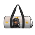 thumbnail image 2 of Gaeub Dachshund Sitting in Bathtub Lightweight Travel Cylinder Bag Gym Tote Bag Sports Training Duffle Bag with Pockets and Straps, 2 of 8