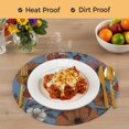thumbnail image 4 of Blue Vintage Peony Round 15 Inch Placemats Set of 4, Summer Botanical Retro Art HeatResistant Non Slip Place Mats for Dining Table, Wipeable Braided Kitchen Table Mats for Housewarming, 4 of 9