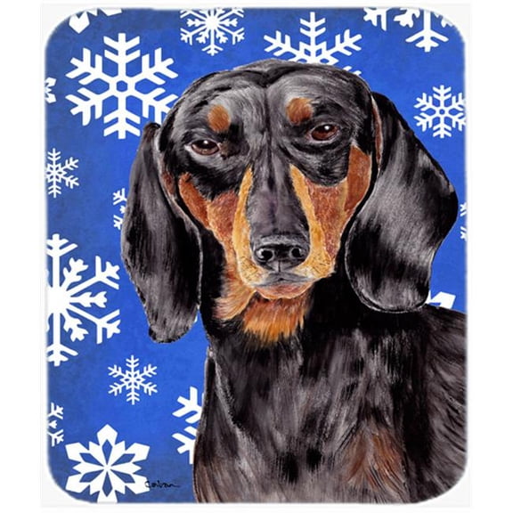 Dachshund Winter Snowflakes Holiday Mouse Pad, Hot Pad or Trivet