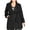black, variant on City Chic Womens Faux Fur Trim Coat, Black, Plus Size, L/20W