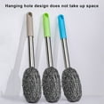 thumbnail image 3 of sunsanly Stainless Steel Sponge Scrubbing Scouring Pad Long Handle Design Built-in Spring Pot Pan Steel Wool Scrubber Bathroom Accessories, 3 of 7